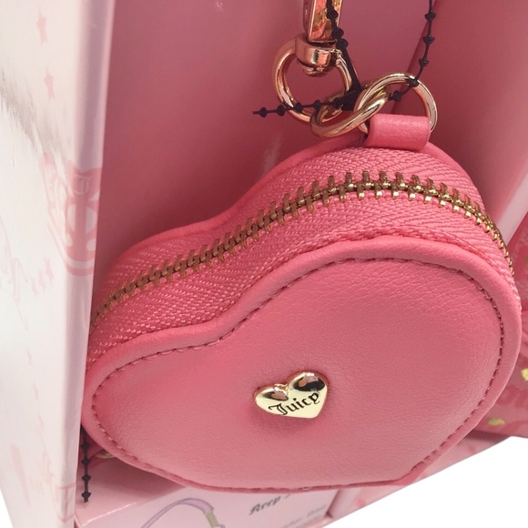 NIB Juicy Couture Pink Heart Mini Shoulder Bag + Heart Coin Purse Set Y2K - Picture 4 of 16
